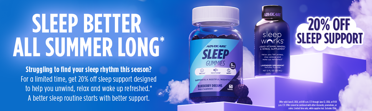 Sleep Better All Summer Long! 20% Off Sleep Support