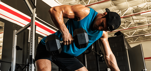Man doing exercises on the bench press
