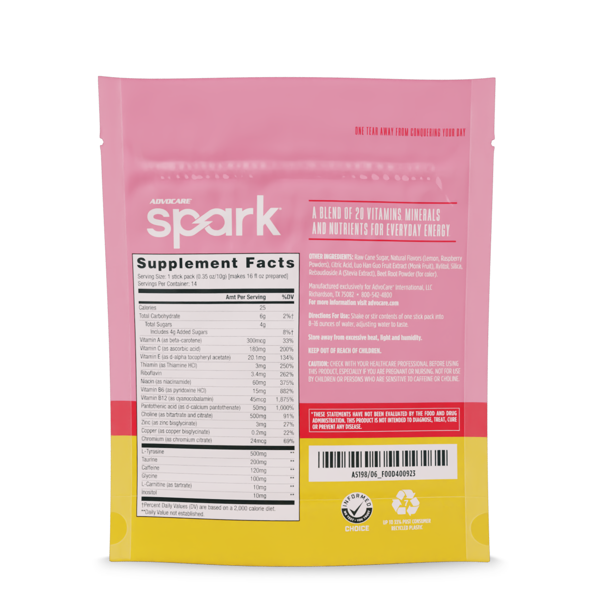 Spark® Stick Packs, Raspberry Lemonade | AdvoCare®