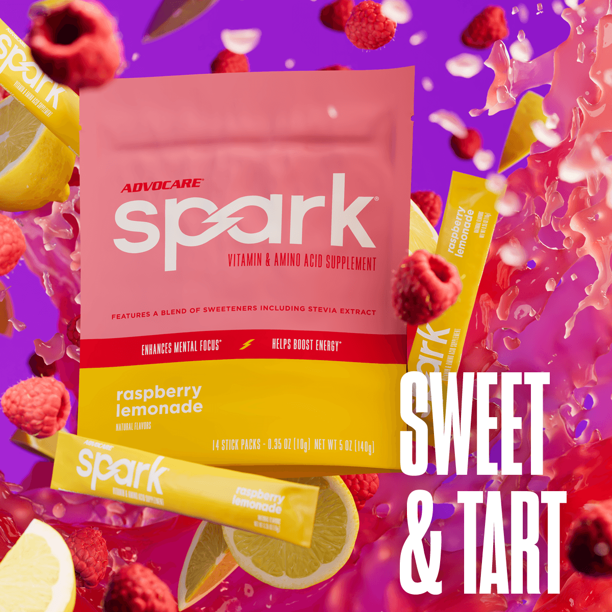 Spark® Stick Packs, Raspberry Lemonade | AdvoCare®