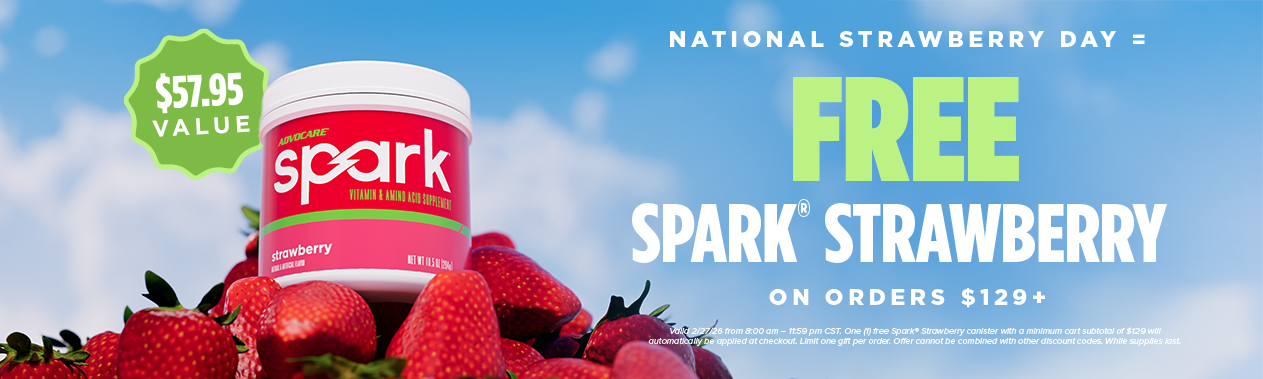 National Strawberry Day = Free Spark Strawberry on orders $129+