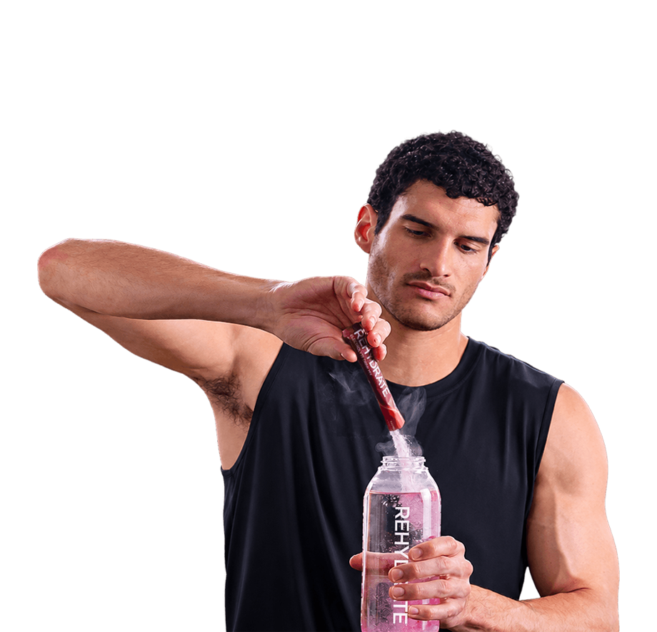 Man pouring Spark into a water bottle