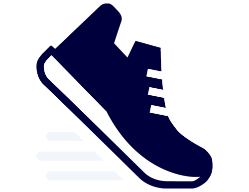 Icon of a shoe running