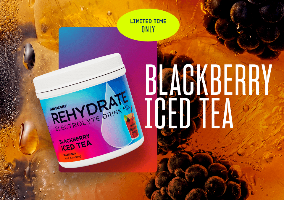 Limited time Only. Rehydrate Blackberry Iced Tea